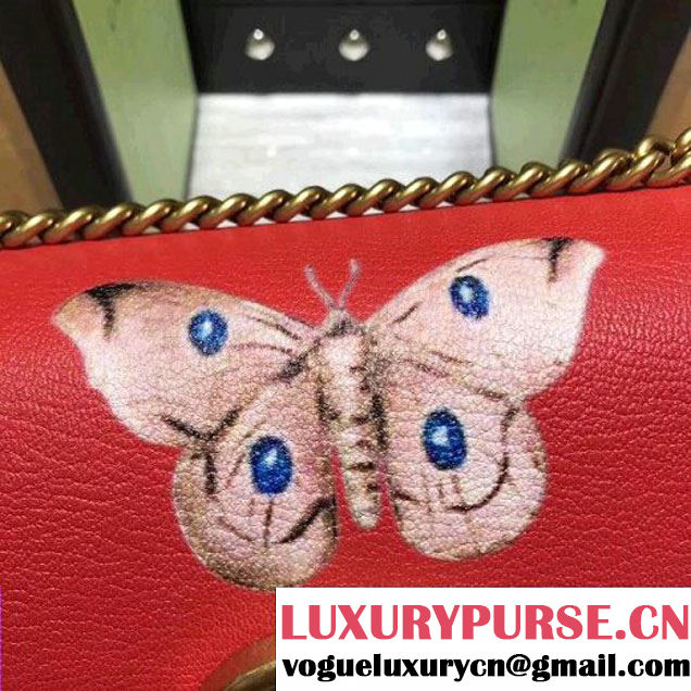 Gucci Ottilia leather GG Marmont Bag Red 2017 (2A068-7100812 )
