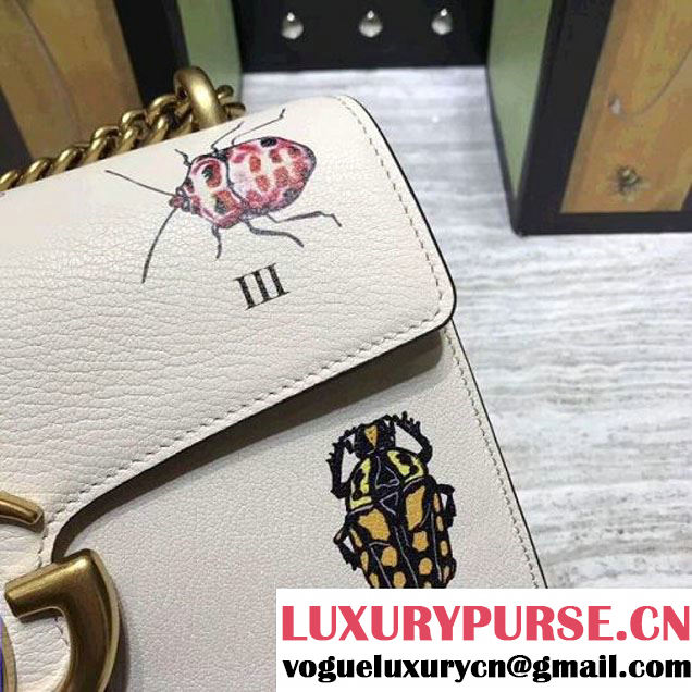 Gucci Ottilia leather GG Marmont Bag White 2017 (2A068-7100811 )