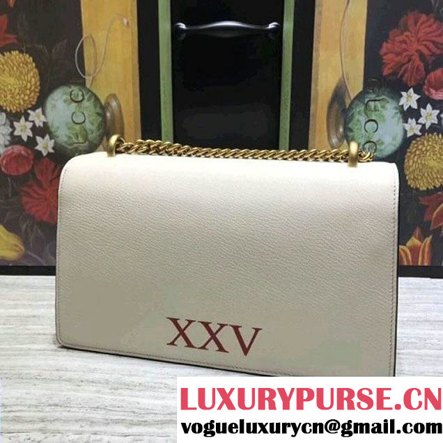 Gucci Ottilia leather GG Marmont Bag White 2017 (2A068-7100811 )