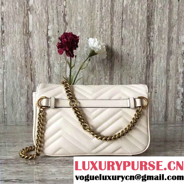 Gucci GG Marmont Chain Belt Bag With Pearls 476809 White 2017 (SLP-70100803 )
