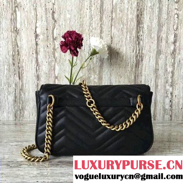 Gucci GG Marmont Chain Belt Bag With Pearls 476809 Black 2017 (SLP-70100801 )