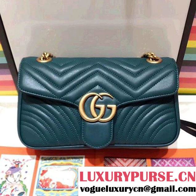 Gucci GG Marmont Matelassé Small Shoulder Bag 443497 Ligtht Green 2017 (SPM-7092817 )