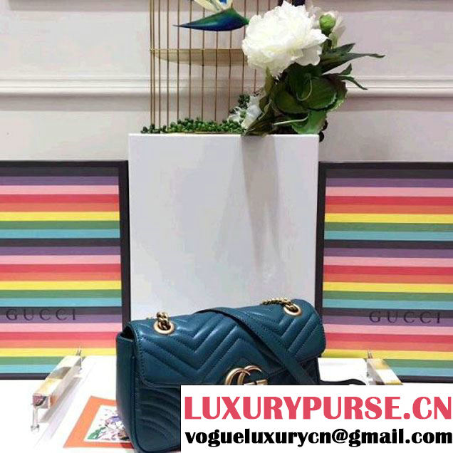 Gucci GG Marmont Matelassé Small Shoulder Bag 443497 Ligtht Green 2017 (SPM-7092817 )