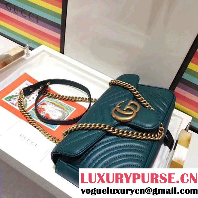 Gucci GG Marmont Matelassé Small Shoulder Bag 443497 Ligtht Green 2017 (SPM-7092817 )