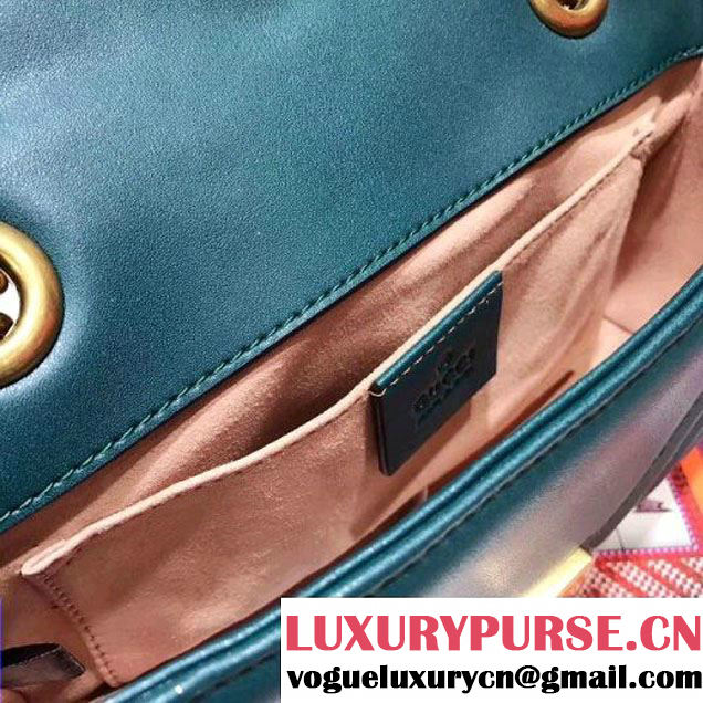 Gucci GG Marmont Matelassé Mini Shoulder Bag 446744 Green 2017 (SPM-7092816 )