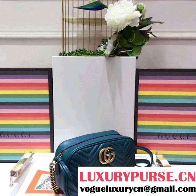 Gucci GG Marmont Matelassé Small Camera Shoulder Bag 447632 Green 2017 (SPM-7092815 )