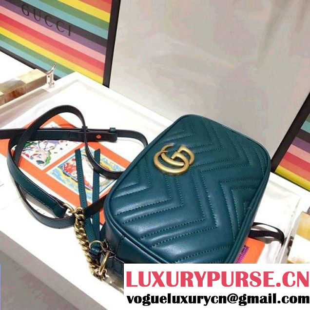 Gucci GG Marmont Matelassé Small Camera Shoulder Bag 447632 Green 2017 (SPM-7092815 )