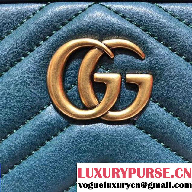 Gucci 448065 GG Marmont Matelassé Chevron Mini Chain Shoulder Camera Bag Green 2017 (SPM-7092814 )