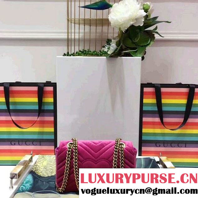 Gucci GG Marmont Embroidered Velvet Mini Bag 446744 Rosy 2017 (SPM-7092807 )