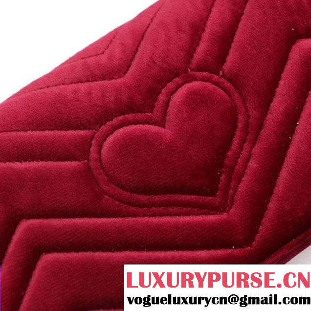Gucci GG Marmont Velvet Matelassé Chevron Super Mini Chain Shoulder Bag 476433 Red 2017 (XYS-7092804 )
