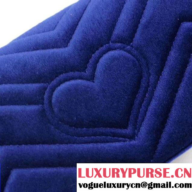 Gucci GG Marmont Velvet Matelassé Chevron Super Mini Chain Shoulder Bag 476433 Royal Blue 2017 (XYS-7092803 )
