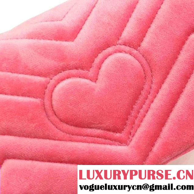 Gucci GG Marmont Velvet Matelassé Chevron Super Mini Chain Shoulder Bag 476433 Pink 2017 (XYS-7092801 )