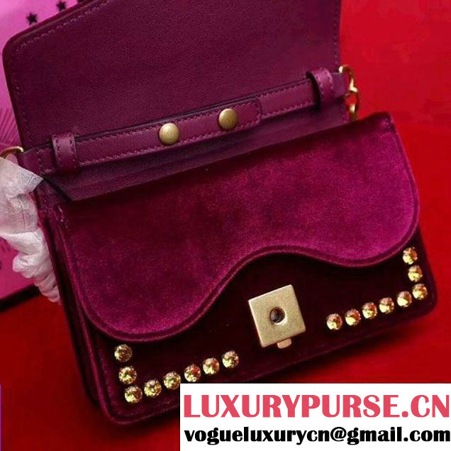 Gucci 489218 Broadway Velvet Mini Bag Fuchsia 2017 (SLP-7091517 )