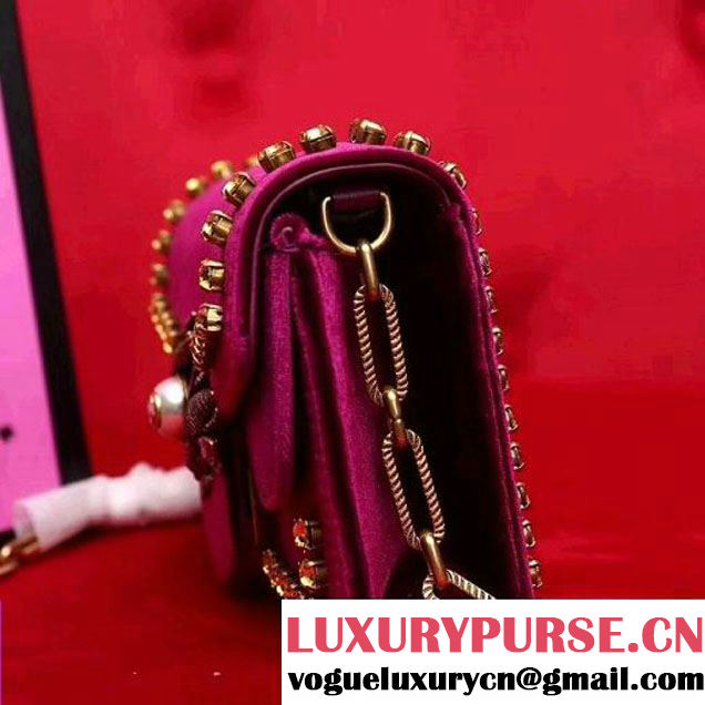 Gucci 489218 Broadway Velvet Mini Bag Fuchsia 2017 (SLP-7091517 )