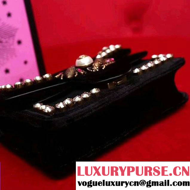 Gucci 489218 Broadway Velvet Mini Bag Black 2017 (SLP-7091516 )