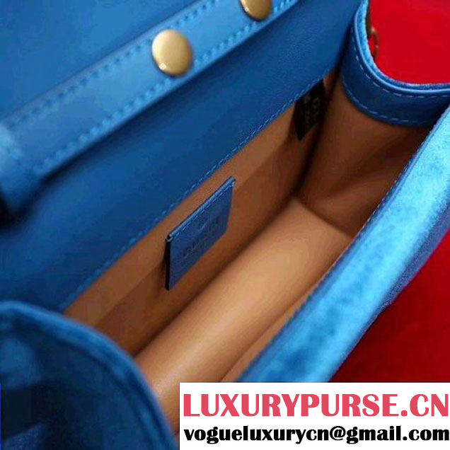 Gucci 489218 Broadway Velvet Mini Bag Cobalt Blue 2017 (SLP-7091515 )