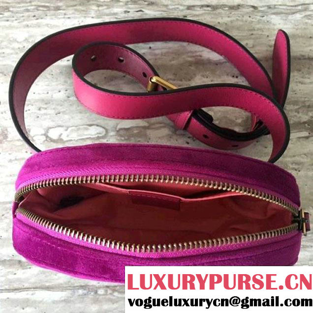 Gucci 476434 Marmont Matelassé Velvet Belt Bag Fuchsia 2017 (SLP-7091512 )
