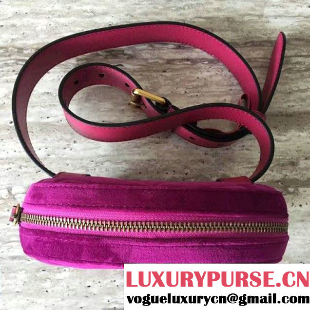 Gucci 476434 Marmont Matelassé Velvet Belt Bag Fuchsia 2017 (SLP-7091512 )