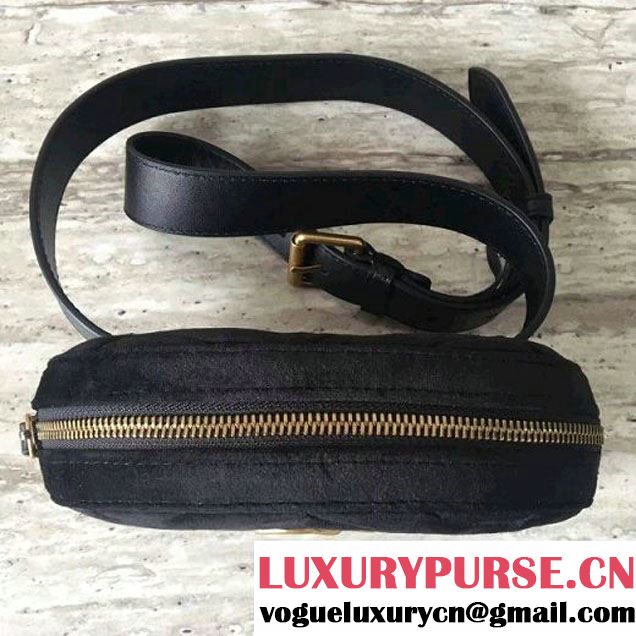 Gucci 476434 Marmont Matelassé Velvet Belt Bag Black 2017 (SLP-7091511 )