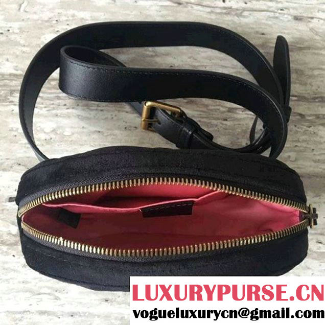 Gucci 476434 Marmont Matelassé Velvet Belt Bag Black 2017 (SLP-7091511 )