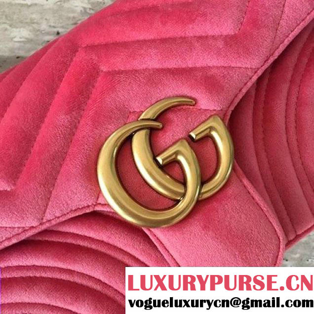 Gucci GG Marmont Velvet Small Shoulder Bag 443497 Pink 2017 (SLP-7091505 )