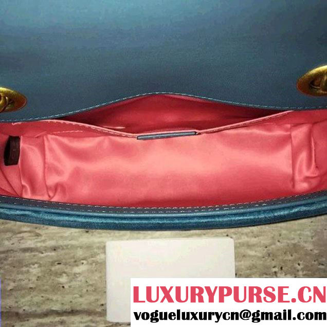 Gucci GG Marmont Velvet Mini Shoulder Bag 446744 Blue 2017 (SLP-7091503 )