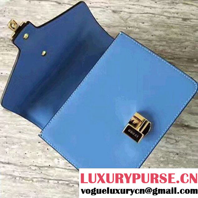 Gucci Sylvie Leather Mini Chain Bag 431666 Blue 2016 (7091051 )