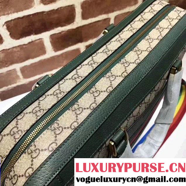 Gucci GG Supreme Briefcase with Web 484663 Green Fall/Winter 2017 (XYS-7102426 )