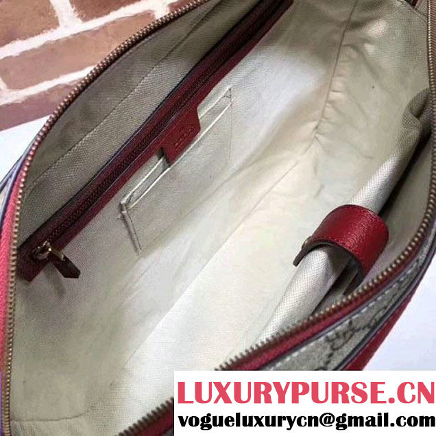 Gucci GG Supreme Briefcase with Web 484663 Red Fall/Winter 2017 (XYS-7102425 )