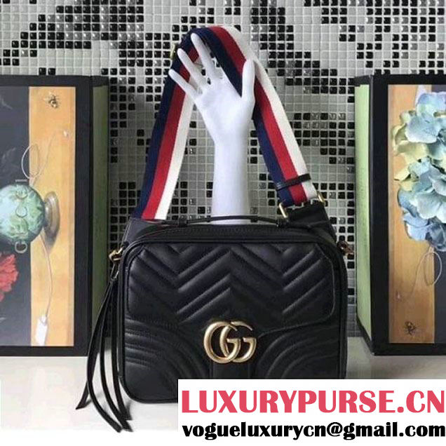 Gucci GG Marmont Matelassé Shoulder Bag 498100 Black 2017 (XYS-7102424 )