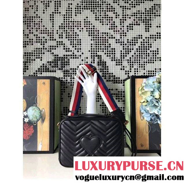 Gucci GG Marmont Matelassé Shoulder Bag 498100 Black 2017 (XYS-7102424 )