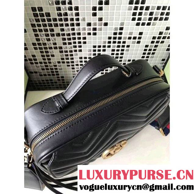 Gucci GG Marmont Matelassé Shoulder Bag 498100 Black 2017 (XYS-7102424 )