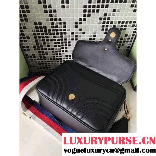 Gucci GG Marmont Matelassé Shoulder Bag 498100 Black 2017 (XYS-7102424 )