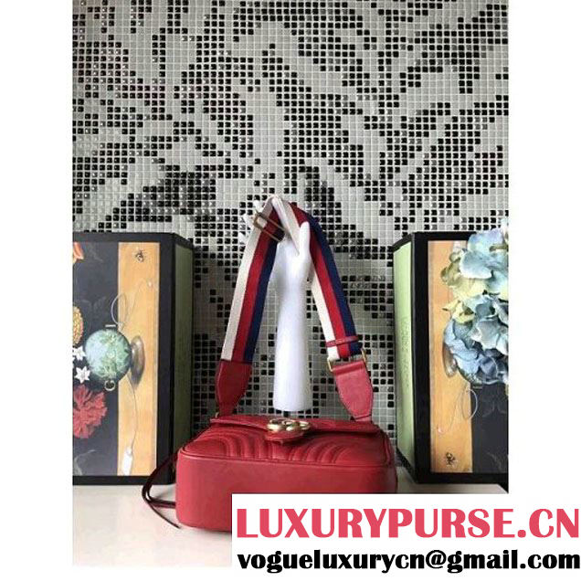 Gucci GG Marmont Matelassé Shoulder Bag 498100 Red 2017 (XYS-7102423 )