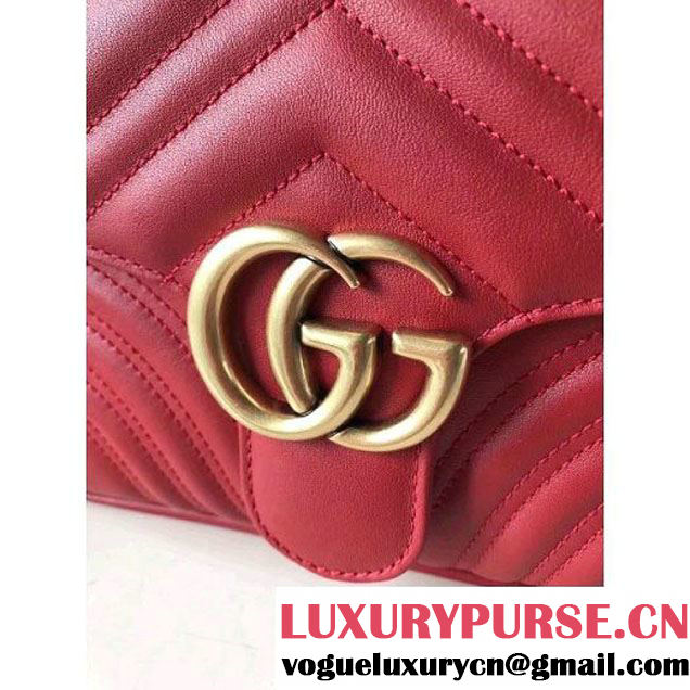 Gucci GG Marmont Matelassé Shoulder Bag 498100 Red 2017 (XYS-7102423 )