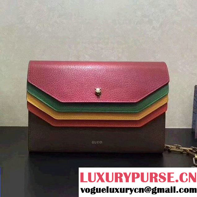 Gucci Rainbow Leather Shoulder Bag With Chain 2017 (XYS-7102418 )