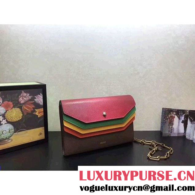 Gucci Rainbow Leather Shoulder Bag With Chain 2017 (XYS-7102418 )
