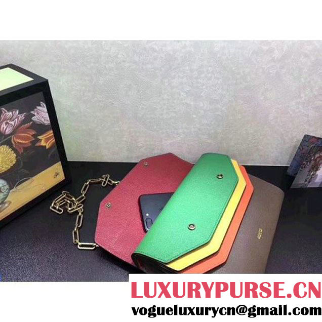 Gucci Rainbow Leather Shoulder Bag With Chain 2017 (XYS-7102418 )