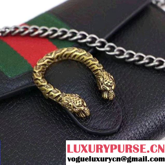 Gucci Dionysus Leather Mini Chain Bag with Web 401231 Black 2017 (XYS-7102417 )