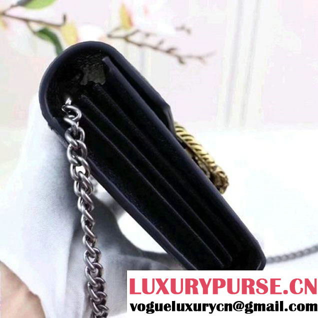 Gucci Dionysus Leather Mini Chain Bag with Web 401231 Black 2017 (XYS-7102417 )