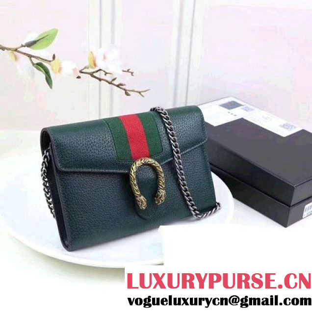 Gucci Dionysus Leather Mini Chain Bag with Web 401231 Green 2017 (XYS-7102415 )