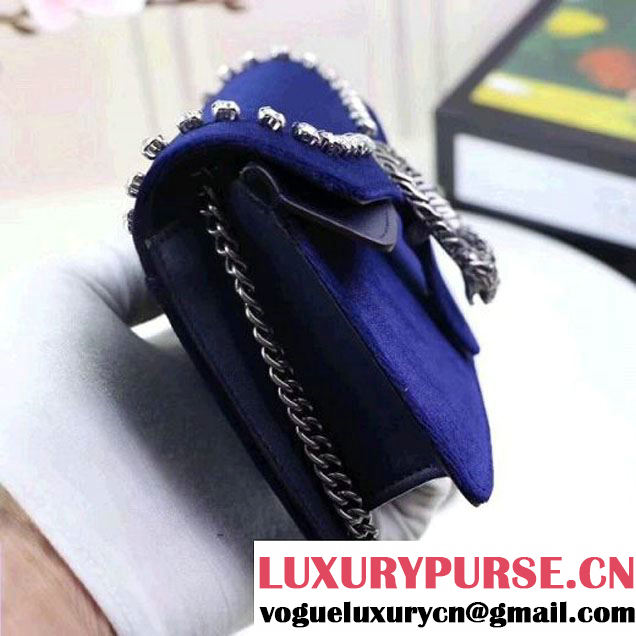 Gucci Dionysus Super Mini Bag with Crystals 476432 Navy Blue 2017 (XYS-7102413 )