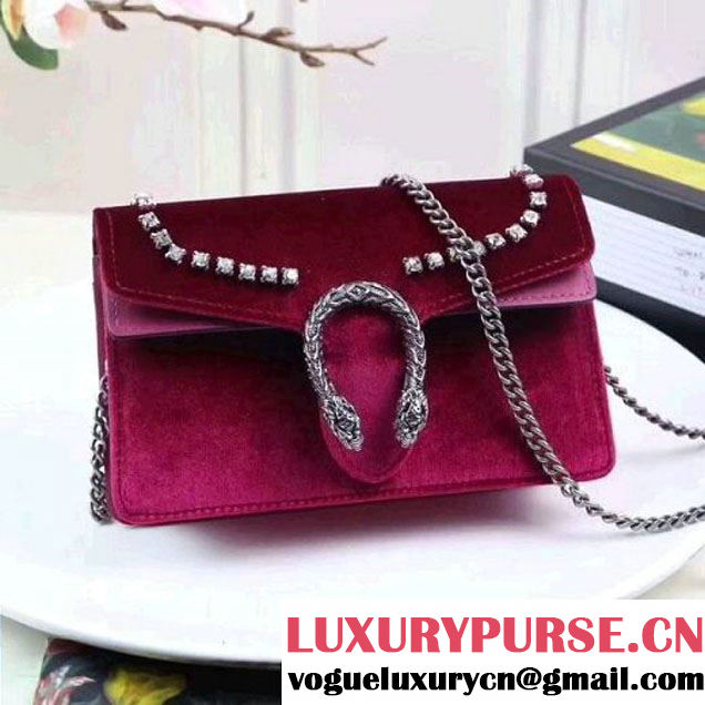 Gucci Dionysus Super Mini Bag with Crystals 476432 Burgundy 2017 (XYS-7102412 )