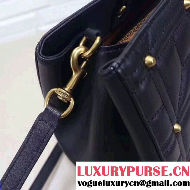 Gucci GG Marmont Matelassé Top Handle Bag With Studs 443505 Black 2017 (XYS-7102428 )