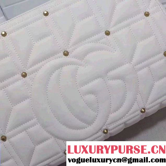 Gucci GG Marmont Matelassé Top Handle Bag With Studs 443505 White 2017 (XYS-7102427 )