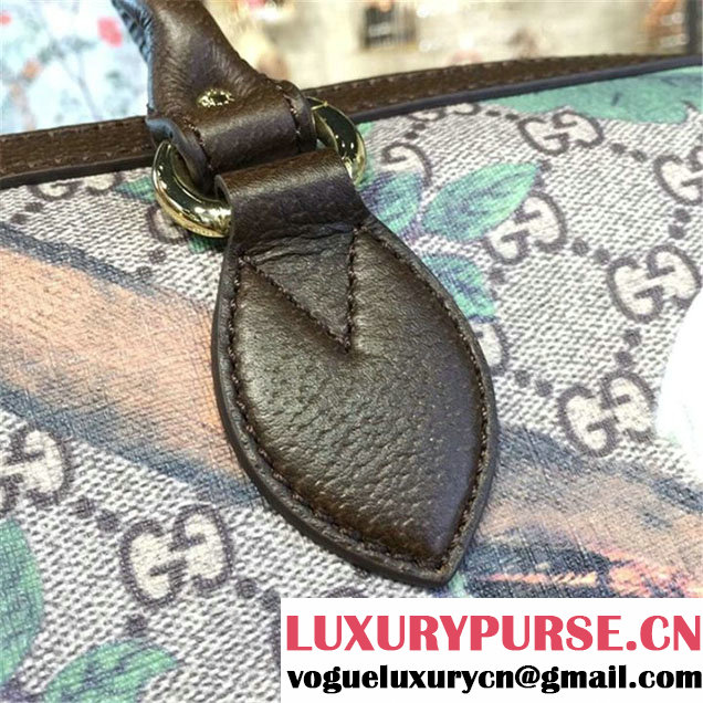 Gucci Tian Floral Supreme Leather Boston Bag Fall Winter 2016 Runway Collection Brown
