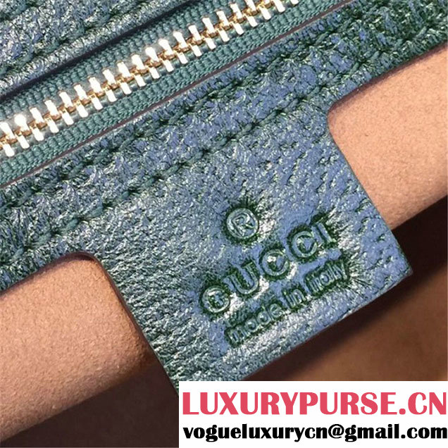 Gucci Tian Floral Supreme Leather Boston Bag Fall Winter 2016 Runway Collection Green