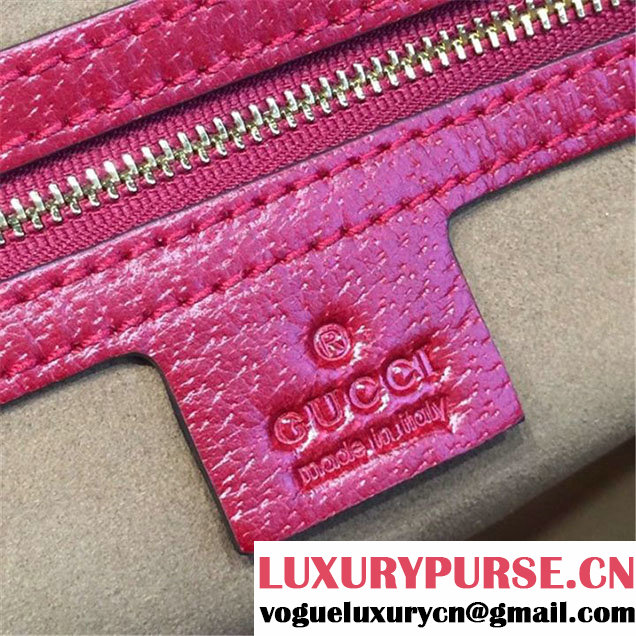 Gucci Tian Floral Supreme Leather Boston Bag Fall Winter 2016 Runway Collection Burgundy