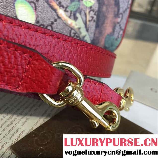 Gucci Tian Floral Supreme Leather Boston Bag Fall Winter 2016 Runway Collection Burgundy