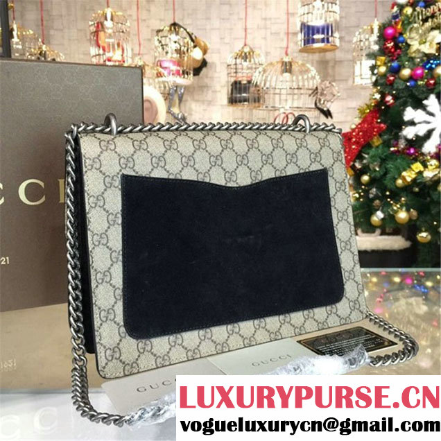 Gucci Dionysus GG Supreme Shoulder Large Bag Fall Winter 2016 Collection Black Beige